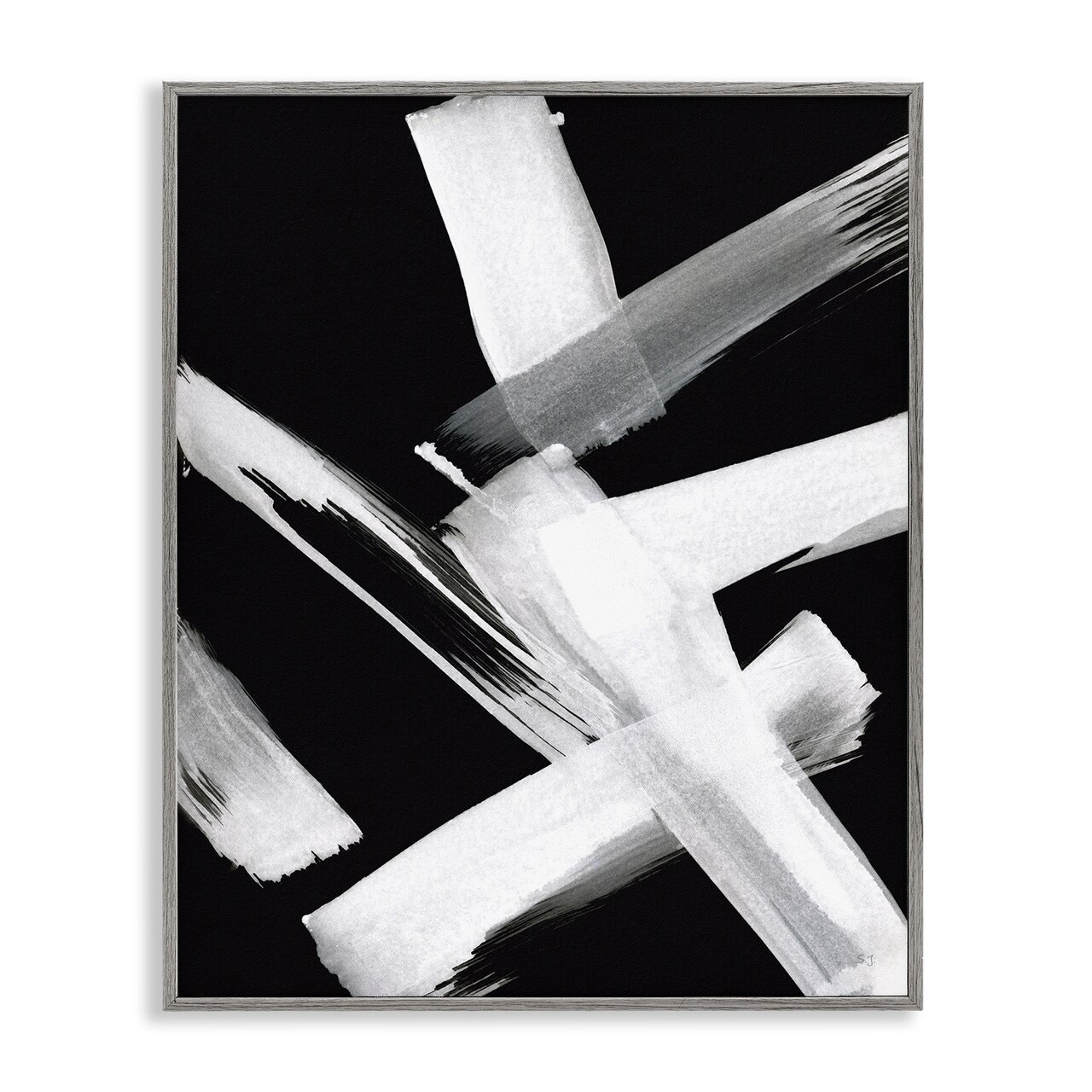 Stupell Industries Brushstrokes on Black Framed Giclee Wall Art Design by Susan Jill